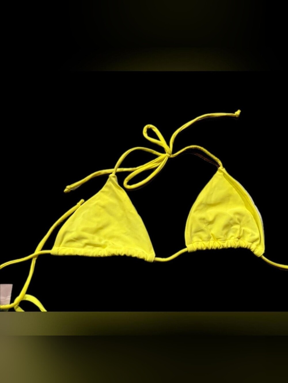 SHEIN Neon Yellow Triangle Tie-Back Bikini Top - Picture 2 of 4